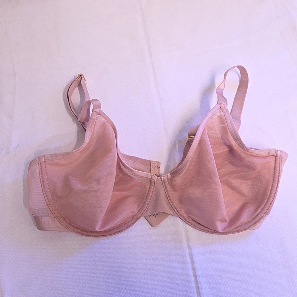 Soma Unbelievable Lift Perfect Coverage Bra Women 40C Pink Mesh Sheer Underwire